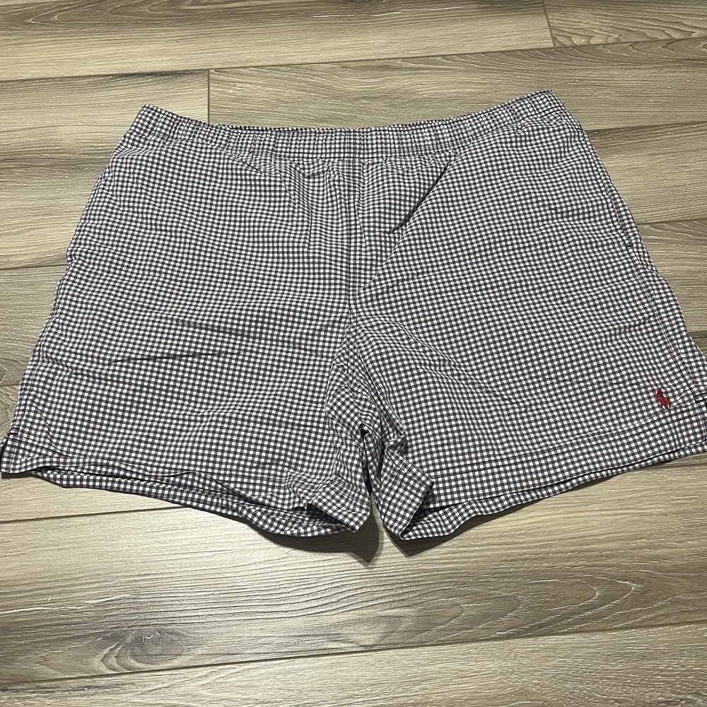 Polo Ralph‎ Lauren Sport Large Purple Plaid Drawstring Board Shorts 36x7